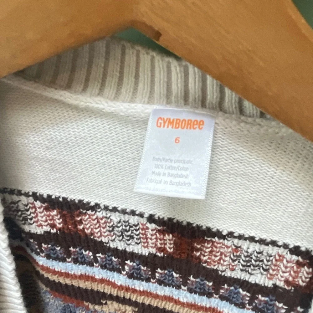 Gymboree Girls Size 6 Southwestern Dress and Cardigan Set Orange Blue White 2pc